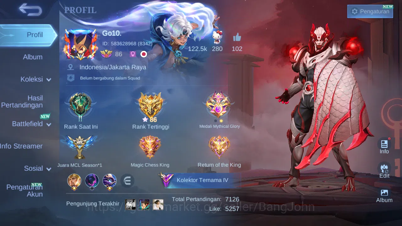 Mobile Legends: Bang Bang Others Hero 130 Skin 224 | Collector Yuzhong | Prime Beat image 1