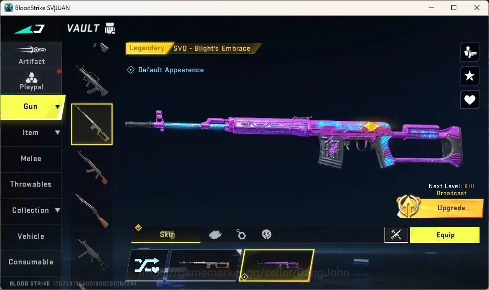 Blood Strike Accounts Collab Skin ASIA |1 Collab Gun:KAG-6 - Comandante[Enzo]|Ultra Striker Zero-Nuliifier|3 Legendary 6