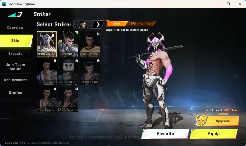 Blood Strike Accounts Collab Skin ASIA |1 Collab Gun:KAG-6 - Comandante[Enzo]|Ultra Striker Zero-Nuliifier|3 Legendary 7
