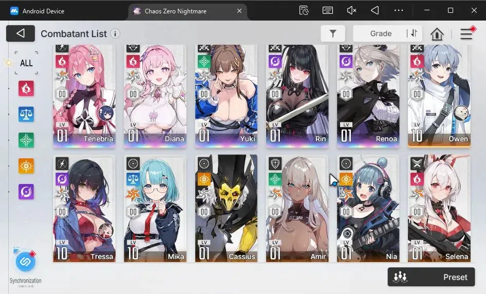 Chaos Zero Nightmare Accounts GLOBAL|Lv54|5 SSR[TenebriaM2+Sign,DianaM1,RinM1,Yu image 3