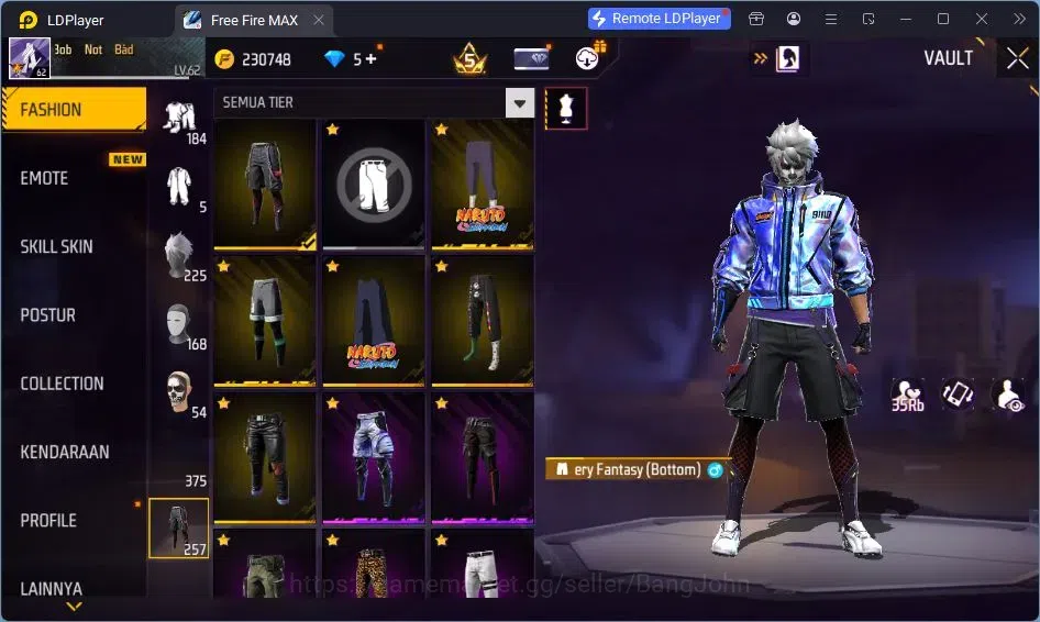 Free Fire Accounts Indonesia | Vault 375 | EVO-SCAR MEGALODON| SG Tro image 16