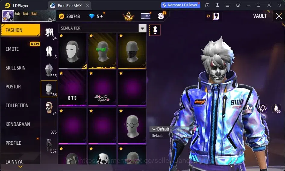 Free Fire Accounts Indonesia | Vault 375 | EVO-SCAR MEGALODON| SG Tro image 3