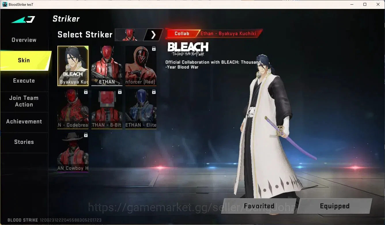 Blood Strike Accounts ASIA | BLEACH Byakuya Kuchiki Striker|Ultra QBZ95  image 2