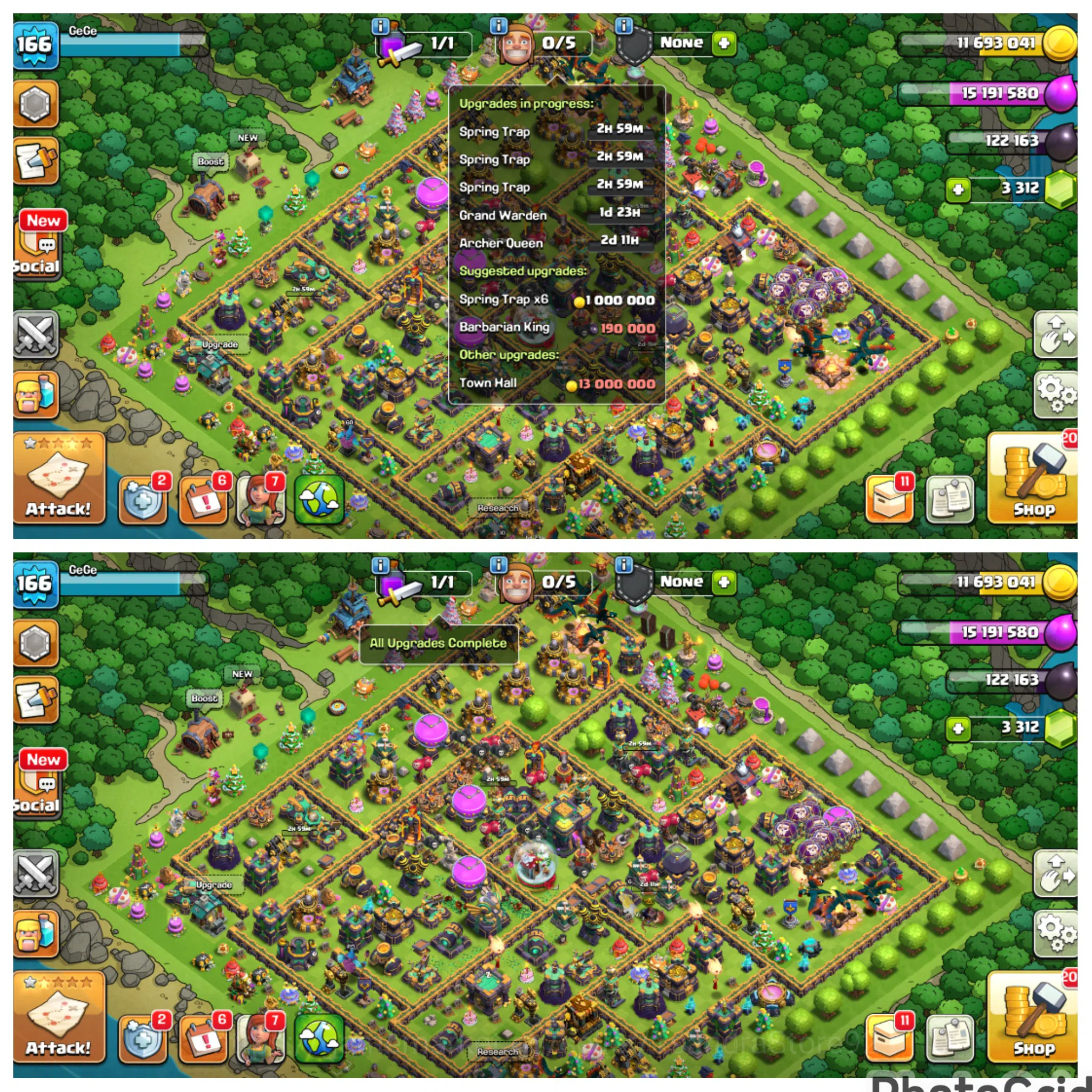 Clash of Clans Accounts RARE STONE & DECORATION SCENERY CWL| TH 14 LVL 166 image 1