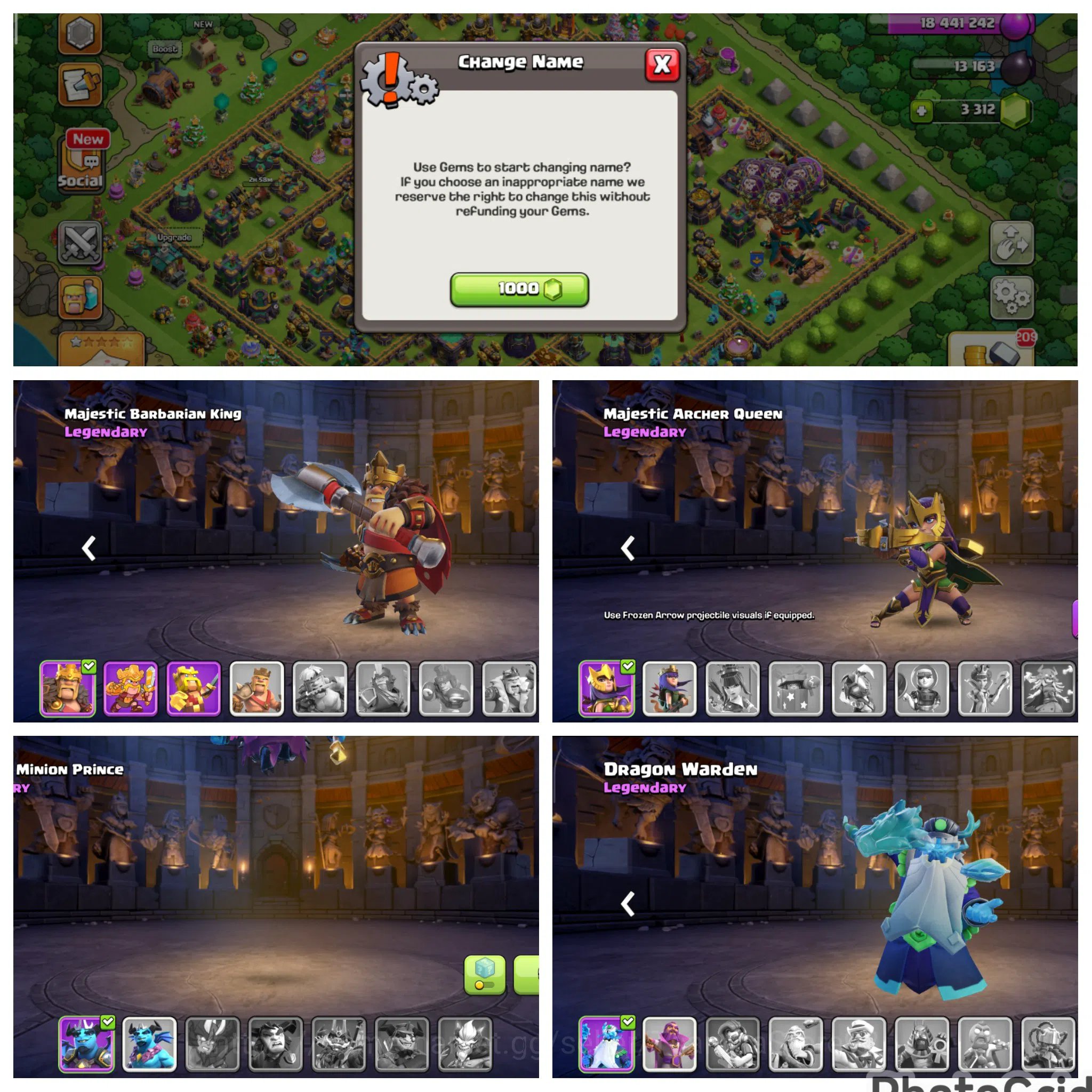 Clash of Clans Accounts RARE STONE & DECORATION SCENERY CWL| TH 14 LVL 166 image 4