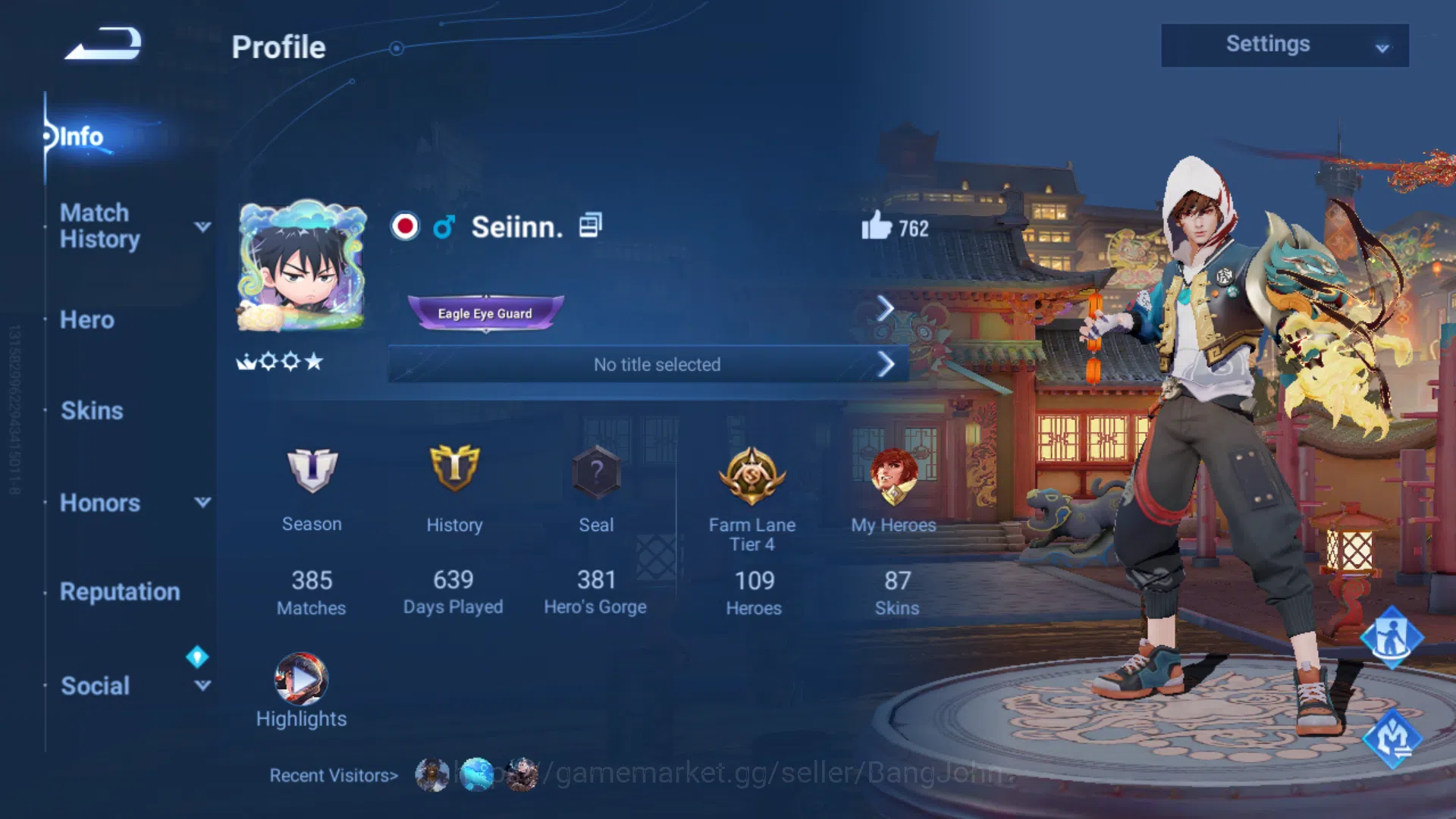 Honor of Kings Others Global | Hero 109 | Skin 87 | Tiger Pei | Legend Z image 1