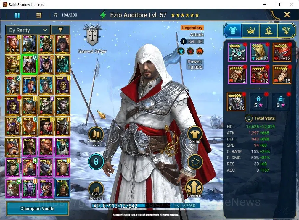 Raid: Shadow Legends Accounts Mid-Game Lv 47|916K Power|23 Legend(GNUT,2 Assasins,Ninja,Artax,Mc 5