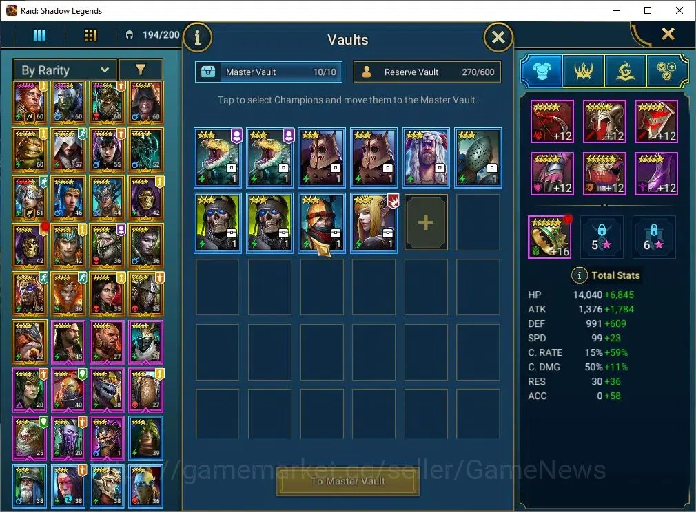 Raid: Shadow Legends Accounts Mid-Game Lv 47|916K Power|23 Legend(GNUT,2 Assasins,Ninja,Artax,Mc 8