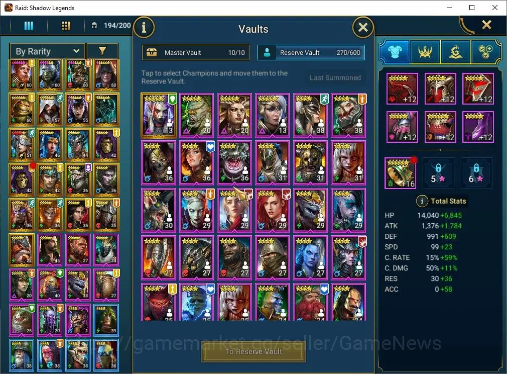 Raid: Shadow Legends Accounts Mid-Game Lv 47|916K Power|23 Legend(GNUT,2 Assasins,Ninja,Artax,Mc 9