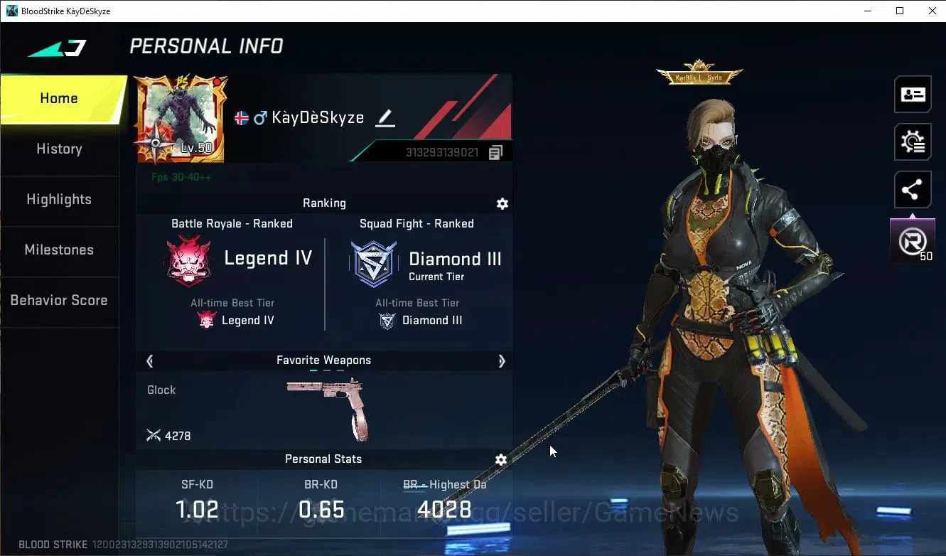 Blood Strike Accounts ASIA|ETERNAL Desert Eagle Scorpius+EVO FAL Draco+C image 2