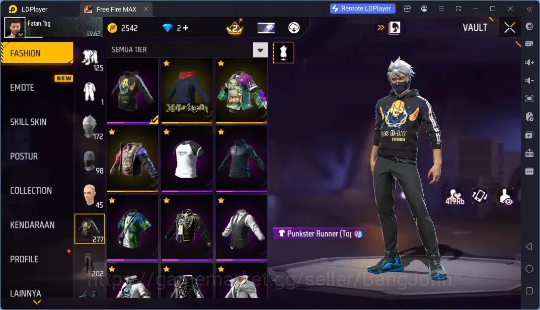 Free Fire Accounts Indonesia | 1 EVO (FAMAS-Demonic Grin Lv.5)| M1887-Mamba Gnaw| JJK Bundle, And More | Check SS FF811B 10