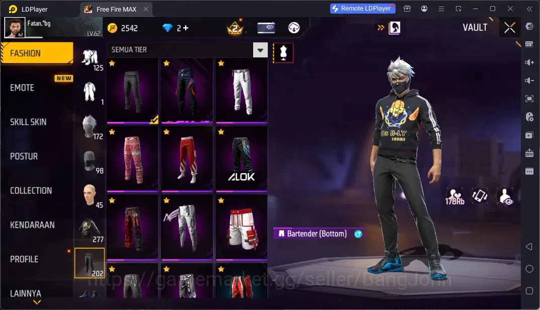 Free Fire Accounts Indonesia | 1 EVO (FAMAS-Demonic Grin Lv.5)| M1887-Mamba Gnaw| JJK Bundle, And More | Check SS FF811B 11