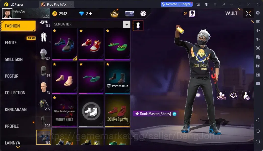 Free Fire Accounts Indonesia | 1 EVO (FAMAS-Demonic Grin Lv.5)| M1887-Mamba Gnaw| JJK Bundle, And More | Check SS FF811B 12