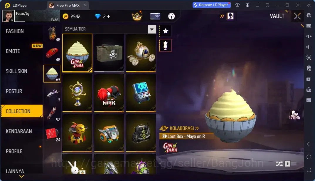 Free Fire Accounts Indonesia | 1 EVO (FAMAS-Demonic Grin Lv.5)| M1887-Mamba Gnaw| JJK Bundle, And More | Check SS FF811B 15