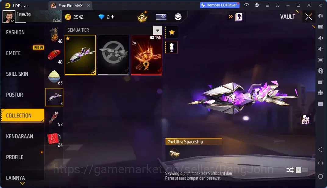 Free Fire Accounts Indonesia | 1 EVO (FAMAS-Demonic Grin Lv.5)| M1887-Mamba Gnaw| JJK Bundle, And More | Check SS FF811B 16