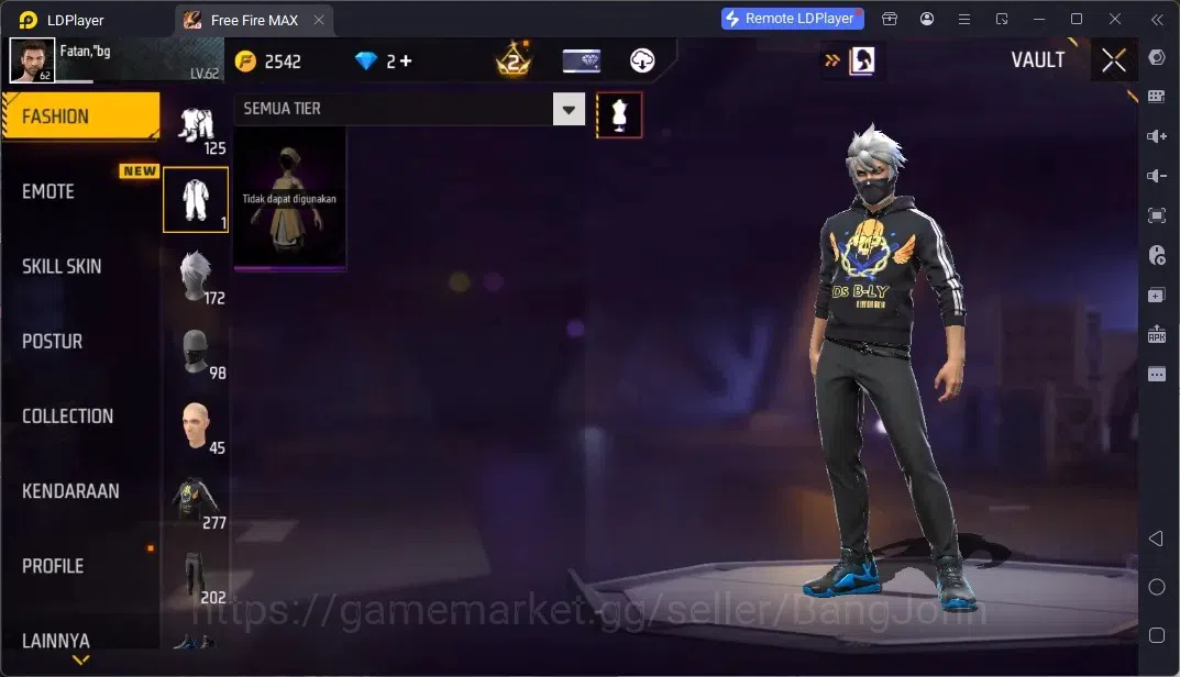 Free Fire Accounts Indonesia | 1 EVO (FAMAS-Demonic Grin Lv.5)| M1887-Mamba Gnaw| JJK Bundle, And More | Check SS FF811B 6