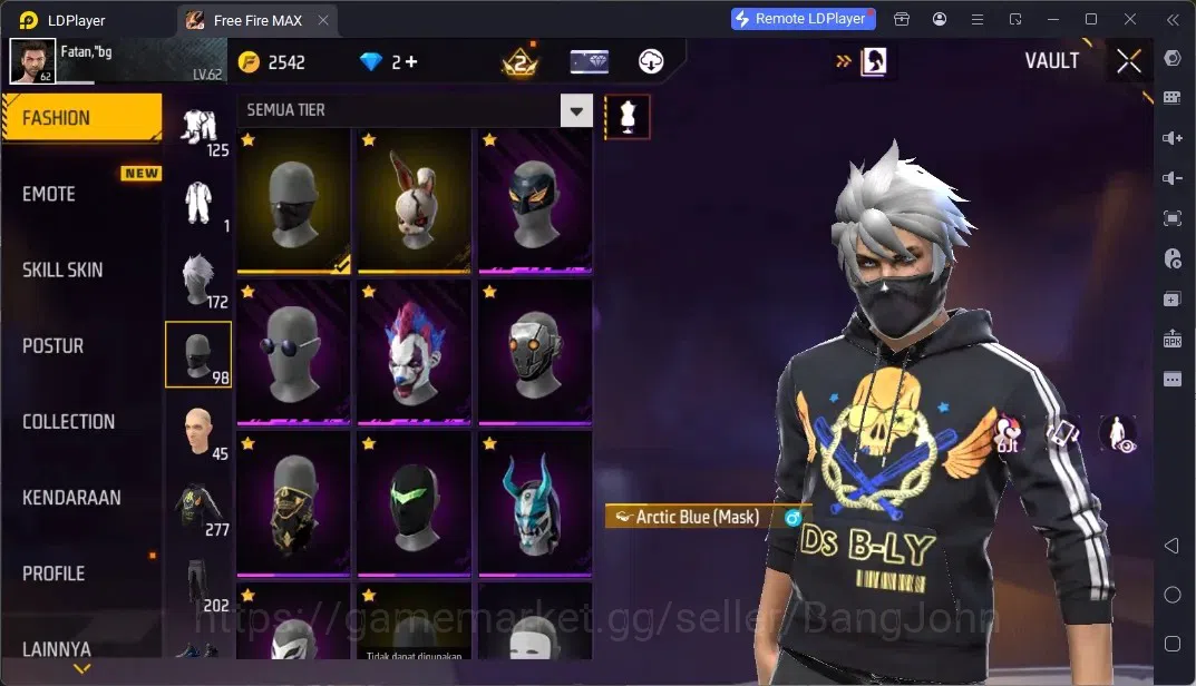 Free Fire Accounts Indonesia | 1 EVO (FAMAS-Demonic Grin Lv.5)| M1887-Mamba Gnaw| JJK Bundle, And More | Check SS FF811B 8