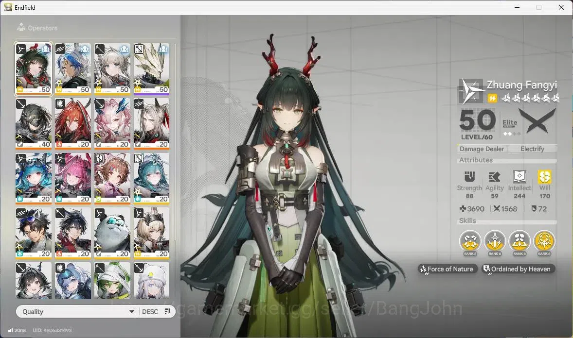 Arknights: Endfield Accounts Asia | Lv 50 | 3 Limit |Zhuang Fangyi+Sign,Mi Fu,Y image 2