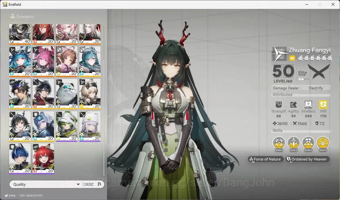 Arknights: Endfield Accounts Asia | Lv 50 | 3 Limit |Zhuang Fangyi+Sign,Mi Fu,Y image 3