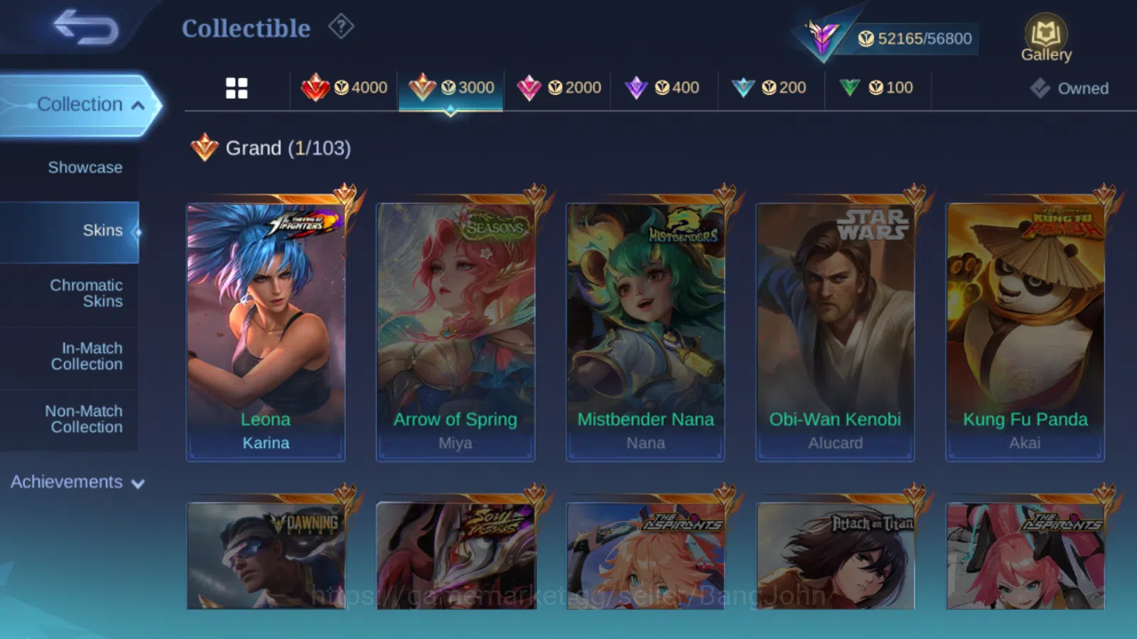 Mobile Legends: Bang Bang Accounts Hero 131 | skin 258 | kof karina | star annual kag image 6