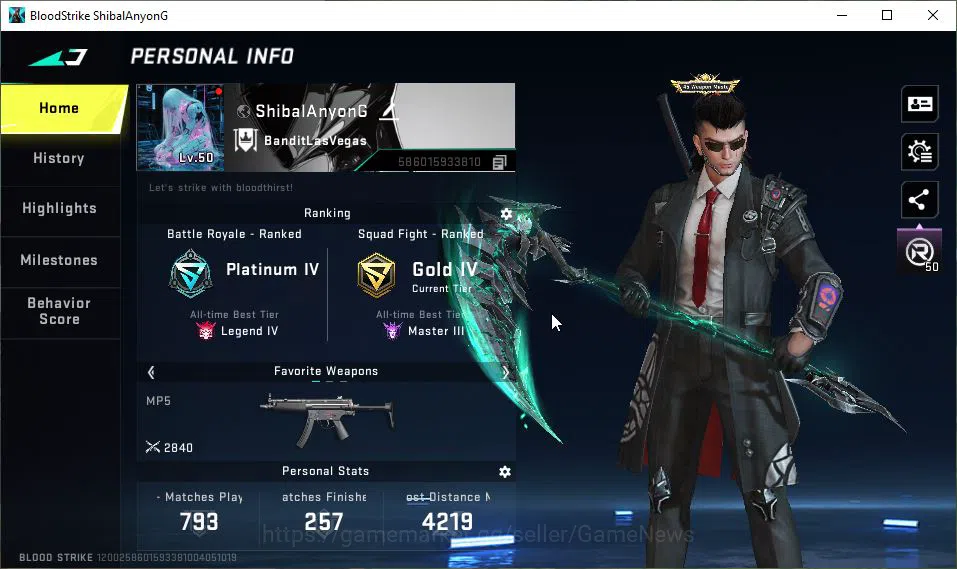 Blood Strike Accounts ASIA|3 ETERNAL [MP5 Lv3,KAG-6 Lv2,QBZ95 Lv3]|4 ULT image 2