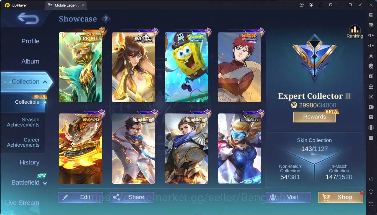 Mobile Legends: Bang Bang Accounts Global |Hero 92|Skin 143|Expert|Prime Granger|Meow image 2