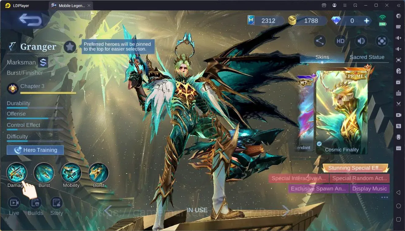 Mobile Legends: Bang Bang Accounts Global |Hero 92|Skin 143|Expert|Prime Granger|Meow image 20