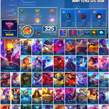 Mobile Legends: Bang Bang Accounts #4276 325 Skins | Franco King of Hell (LEGEND) | Aldous Realm Watcher (COLLECTOR