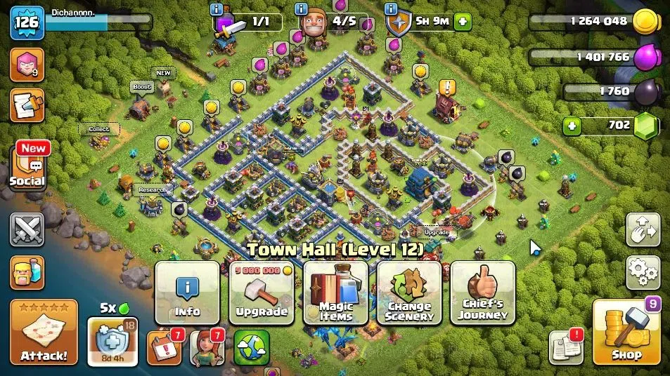 Clash of Clans Accounts LV 126|TH 12-BH 6|HH 6|Limited Skin|BK 53,AQ 55,GW image 1