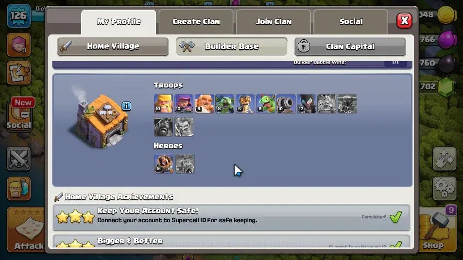Clash of Clans Accounts LV 126|TH 12-BH 6|HH 6|Limited Skin|BK 53,AQ 55,GW image 5