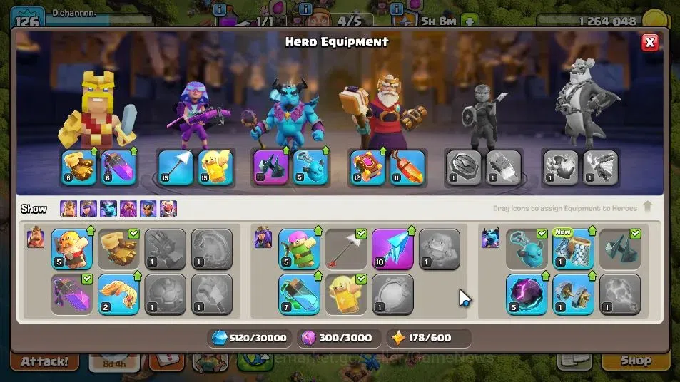 Clash of Clans Accounts LV 126|TH 12-BH 6|HH 6|Limited Skin|BK 53,AQ 55,GW image 9