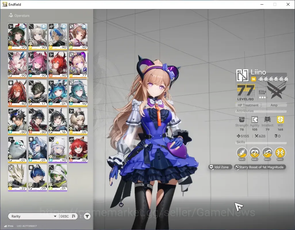Arknights: Endfield Accounts Asia|Lv 60|39K Oro,168 Ori|8 SSR 5 Limited|(Liino,Fangyi,Mi Fu,Laevatain,Yvonne)+Sign|Selector 1