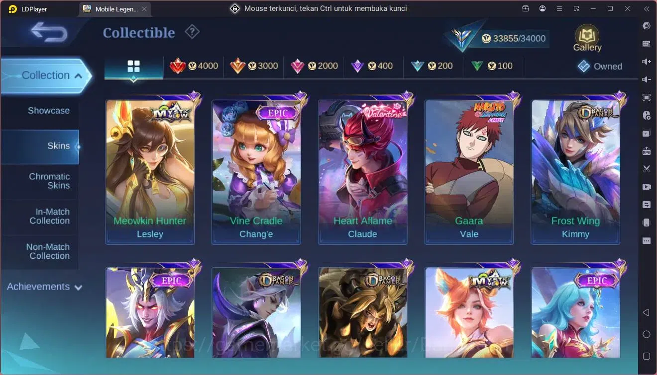 Mobile Legends: Bang Bang Accounts GlobalHero 92|Skin 132|Legend Lesley|CC Natalia|Sp image 10
