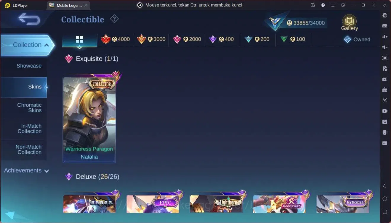 Mobile Legends: Bang Bang Accounts GlobalHero 92|Skin 132|Legend Lesley|CC Natalia|Sp image 13