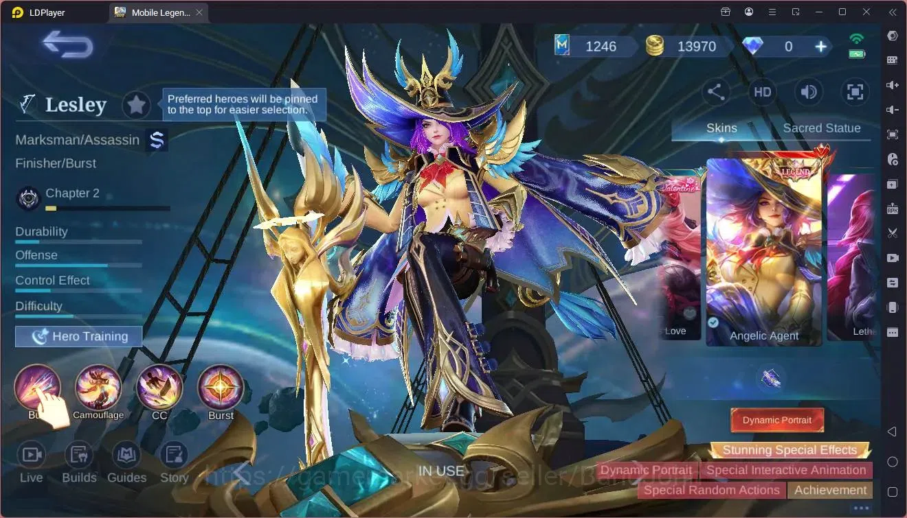 Mobile Legends: Bang Bang Accounts GlobalHero 92|Skin 132|Legend Lesley|CC Natalia|Sp image 8