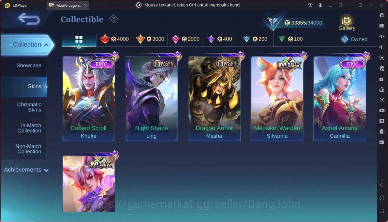Mobile Legends: Bang Bang Accounts GlobalHero 92|Skin 132|Legend Lesley|CC Natalia|Sp image 9