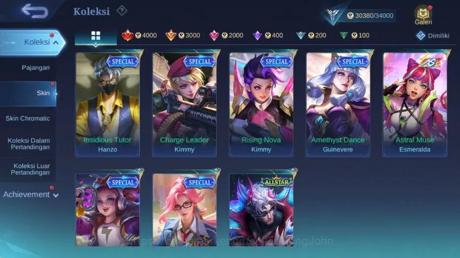 Mobile Legends: Bang Bang Accounts Collector Global|Skin 96|Expert III|Collector Natalia,Lightborn Tigreal,Blazing 14