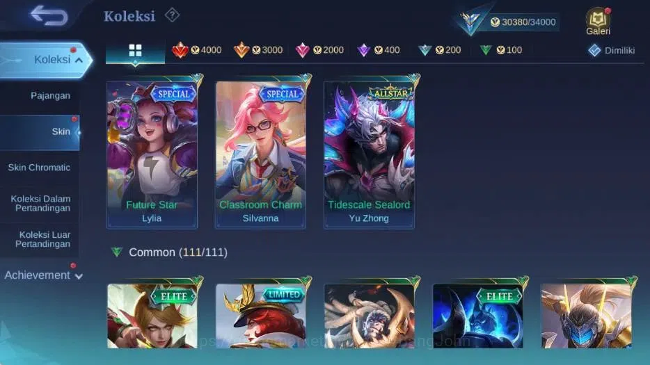 Mobile Legends: Bang Bang Accounts Collector Global|Skin 96|Expert III|Collector Natalia,Lightborn Tigreal,Blazing 15