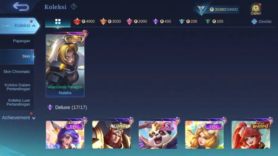 Mobile Legends: Bang Bang Accounts Collector Global|Skin 96|Expert III|Collector Natalia,Lightborn Tigreal,Blazing 5