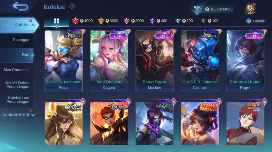 Mobile Legends: Bang Bang Accounts Collector Global|Skin 96|Expert III|Collector Natalia,Lightborn Tigreal,Blazing 7