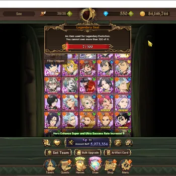 The Seven Deadly Sins: Grand Cross Accounts Midgame Asia|5M CC|550 Dm|3 LR,16 UR+Full Gachia,Cross