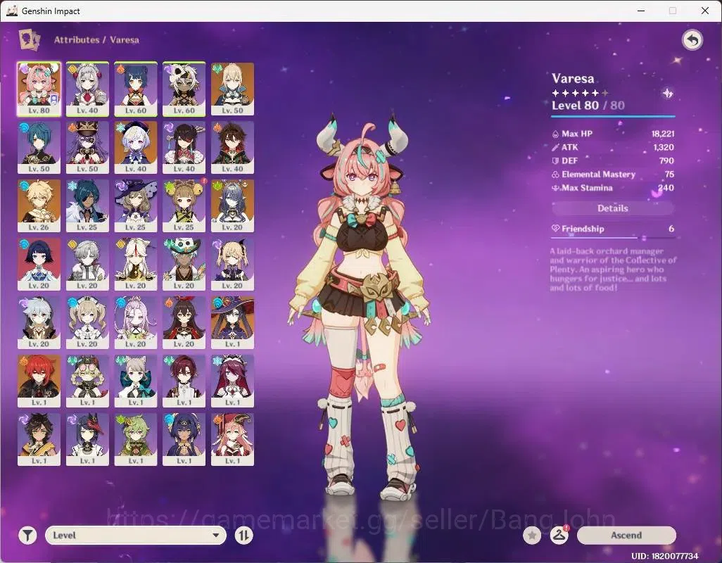 Genshin Impact Accounts Asia | AR 45|2 limit|Varesh, Lauma|4 Other *5(Jean image 3
