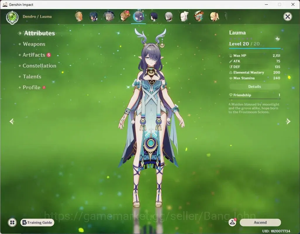 Genshin Impact Accounts Asia | AR 45|2 limit|Varesh, Lauma|4 Other *5(Jean image 5