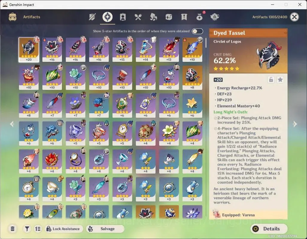 Genshin Impact Accounts Asia | AR 45|2 limit|Varesh, Lauma|4 Other *5(Jean image 8