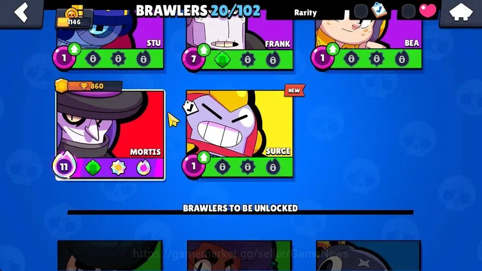 Brawl Stars Accounts 1146 Trophy|8770 Bling|20 Brawlers 1 Max Lvl [Mort image 12