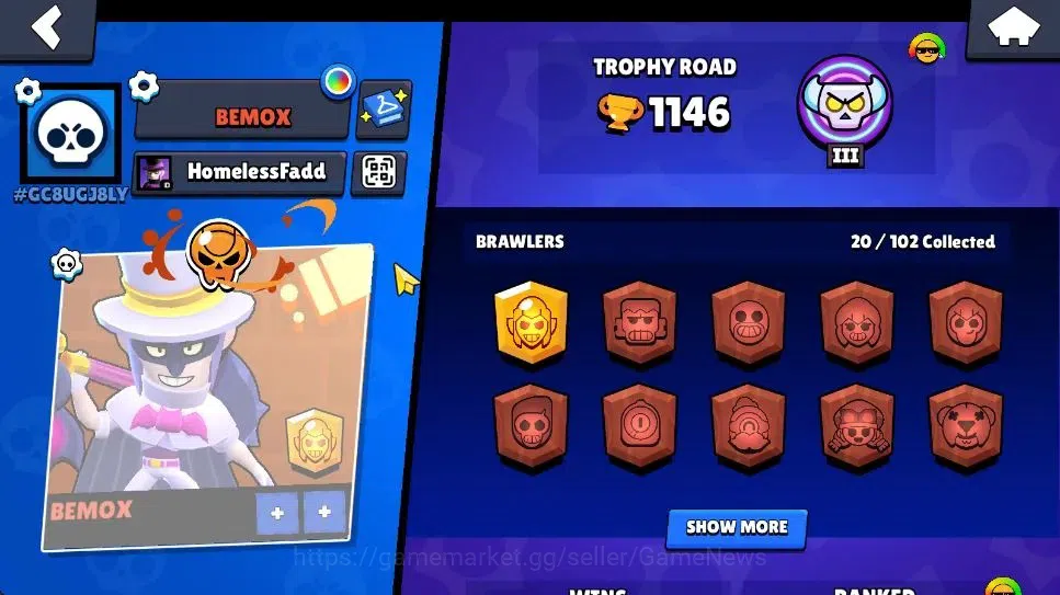 Brawl Stars Accounts 1146 Trophy|8770 Bling|20 Brawlers 1 Max Lvl [Mort image 2