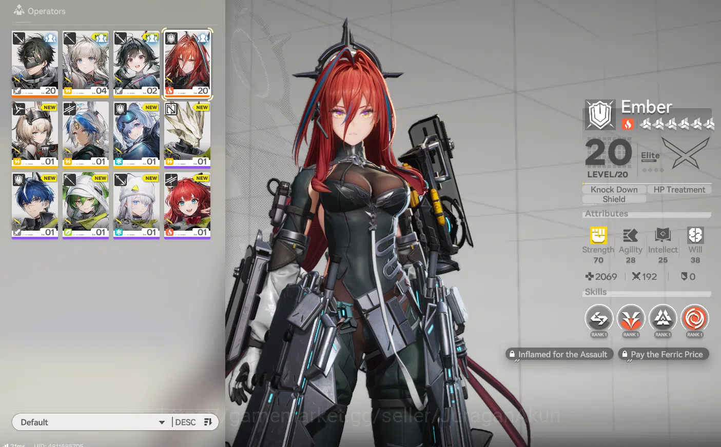 ASIA | Fresh Starter | (1 SSR) Ember + 5 Char SR Character | Log Gryplink | Take Mail | Check SS (END787) Arknights: Endfield Accounts ASIA | Fresh Starter | (1 SSR) Ember + 5 Char SR image 1