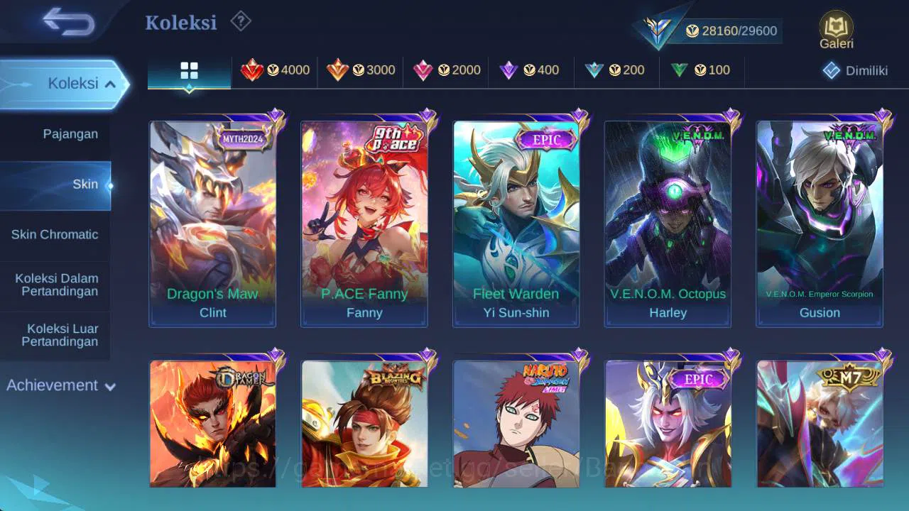 Mobile Legends: Bang Bang Accounts Global|hero 67,skin 114, KOF guin,venom(harley,GS) image 9