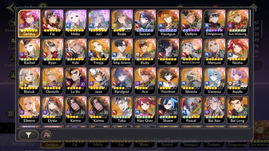Seven Knights Re:Birth Accounts Global |FullEX7 (GelidusTC1,Fai,Melia,Juri,Rosie)| 4 TC6(Sung 1