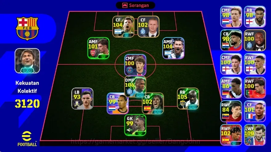eFootball Accounts Legends & Iconic Players Android|PW 3120|Lionel Messi Show T,Yaya Toure Epic,Lillan Thuram Epic,Sergio 1